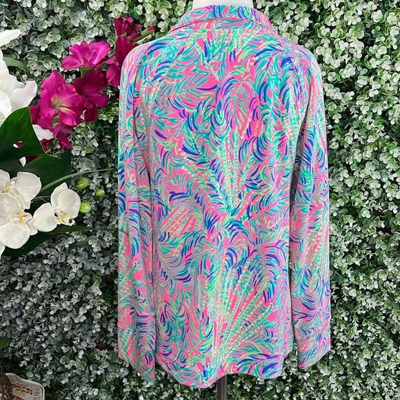 Lilly Pulitzer UPF 50+ Skipper Popover Pink Sunset Coco Breeze - Picture 4 of 14